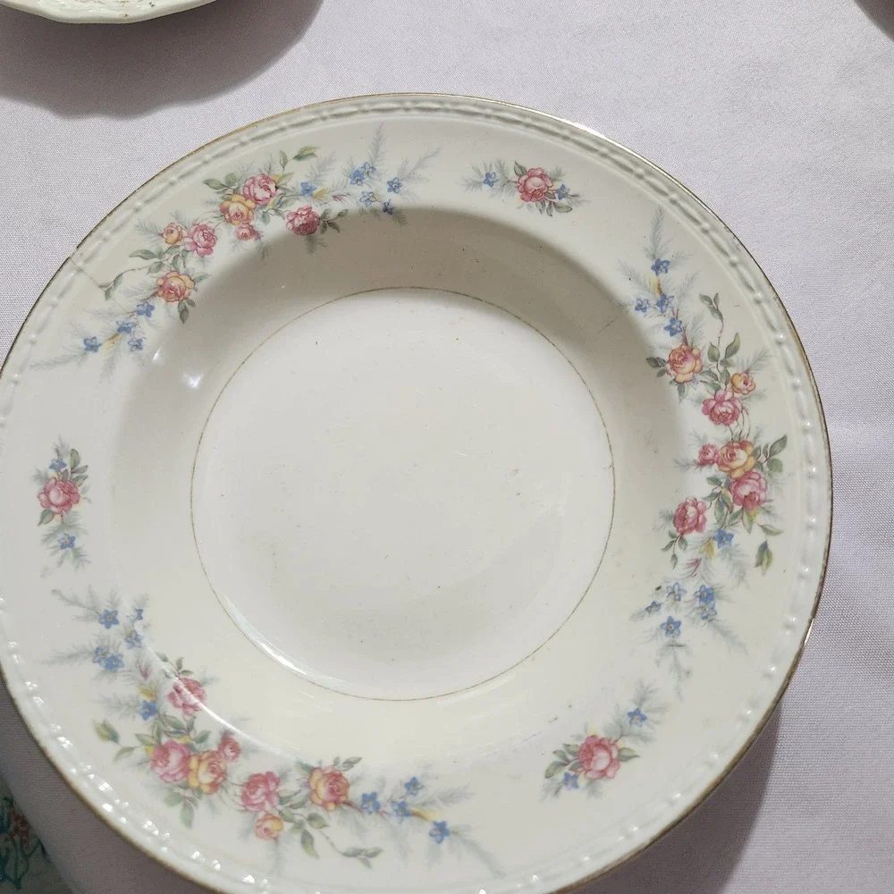Vintage Homer Laughlin Brooksville Floral Serving Bowls & Saucers 15 Pc Lot USA